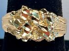 SIZE 4-13 ,MENS,WOMENS 14KT GOLD PLATED SPARKLING NUGGET - RING STYLE 4