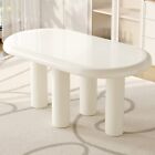 GUYII White Dining Table Oval Kitchen Table Dining Room Modern Dining Room