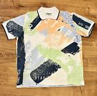 Staple Pigeon S/S POLO SHIRT BLUE/MULTICOLOR  Size Med