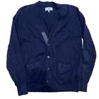 Jack Spade Bleeker Street Button Up Navy Cardigan Sweater Cotton Cashmere sz Med