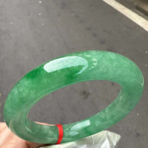 Certified Round Rod Grade AAA Green Burma jade jadeite bracelet bangle Gift 56mm