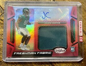 Jalen Carter Certified Freshman Fabric Red RPA /199 Sealed From Panini