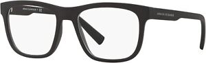 A|X ARMANI EXCHANGE Men's AX3050F 8078 55mm Square Eyeglass Frames, Matte Black