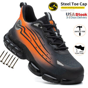 Indestructible Mens Work Shoes Steel Toe Shoes Breathable Sneakers Safety Boots