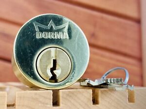 Dorma Kaba Security Lock Rim Mortise 2 Keys Cylinder Locksport Brass ✨