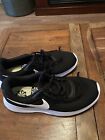 Womens NIKE Athletic Shoes Size 9 Black W/ White Bottoms And White Swoosh
