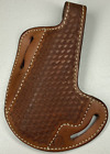 El Paso Saddlery Makers Texas Brown Leather Basket Weave Belt Holster LH Pistol