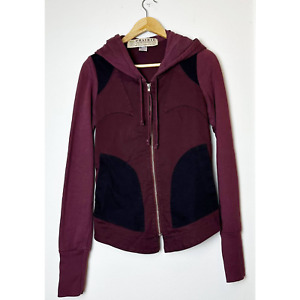Prairie Underground Jacket Organic Cotton Hooded Front Zip Pockets Purple Sz S