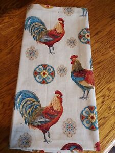 Tea Towels Dish Towels Set Of Two Handmade Chickens And Medallions Larger Size