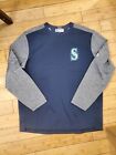Majestic Seattle Mariners Pullover Mens XL Blue Therma Base Fleece MLB