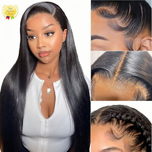 🔥13x4 Brazilian Straight Full Lace Front Wigs Human Hair Pre Plucked With Gifts