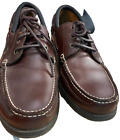 Earth dress shoes men size 13 brown white stitch black trim leather shoe strings