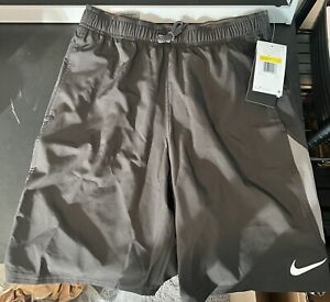 Nike Men Shorts Contend Volley Swim Trunks NESSA482-001 Black Gray Small $60 NWT