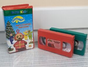 Teletubbies Merry Christmas, Teletubbies (VHS, 1999, 2-Tape Set) Clamshell Case