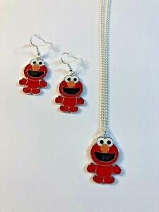 Red Elmo Inspired Charm Necklace Pendant 16
