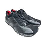 Diesel Wish Black Leather Sneaker Shoes Men's Size US 12 Low Top Stripe