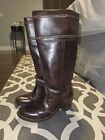 Frye Ss 8 B Jane Brown Leather Riding Tall Pull On Boot Heel Shoes