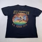Led Zeppelin Shirt Adult XL Black Rock Band Casual Ramble On Casual Mens U31