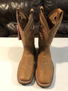 Men's Boulet Boots 7D Style # 8007 Wide Square Toe Double Stitch Welt 12” Tall