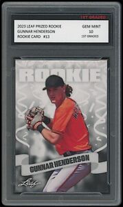 New ListingGunnar Henderson 2023 Leaf Prized 1st Graded 10 Rookie Card RC Baltimore Orioles