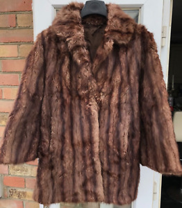 Womens Vintage Real Genuine FOX FUR Coat Jacket Bust 39” Size 12/14 VG