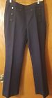 Cabi  Womens 6 Pull on/side zip Pointe Pants Trousers Button Detail front Blue