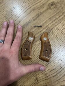 New ListingSmith & Wesson Vtg Factory Wood Grips Pair, J Frame, Round Butt w/ Screw S&W