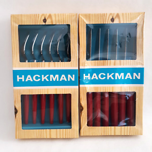 Hackman Finland Fork And Knife Sets Stainless Steel Red Handle Flatware Knives