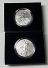 2021 W American Silver Eagle Uncirculated 1 oz, Burnished, Type 2, OGP Lot of 2