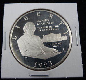 1993-S James Madison Bill of Rights Commemorative Silver Half Dollar Proof