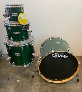 Mapex Pro M Four Piece Drum Set Transparent Emerald Green 22/16/12/8