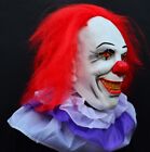 Pennywise Clown Mask Scary Halloween Killer Clown Mask with Hair mens Costume
