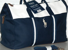 RALPH LAUREN FRAGRANCES Men's Canvas Big Pony Polo Duffle Travel Bag, NAVY BLUE