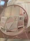 OBERLUX Crib Bedding Set for Girls- 4-Piece Baby Nursery Bedding Crib Set; Geome