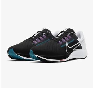 Men Nike Pegasus 38 Road Running Shoes Black/White/Blue/Silver CW7356-003