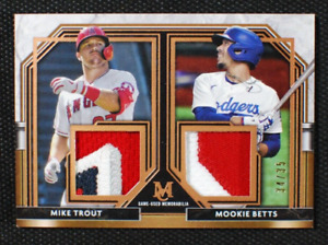 🌟 MIKE TROUT / MOOKIE BETTS - 2021 Topps Museum Dual Jersey LOGO Patch /35