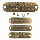 Medium Custom Brass Name Plate Engraved Stamped Tag with Rivets for Dog Collars