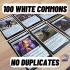100 WHITE Magic the Gathering Cards Commons Bulk Lot NO DUPLICATES Commander
