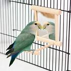 Bird Wooden Hanging Swing Mirror Interactive Play Toy for Small Parrots Conure
