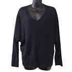 Adrianna Papell Womens L Sweater Black Long Sleeve