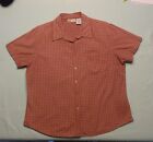 Faded Glory Red Plaid Short Sleeve Button Up Shirt Women's Size XL