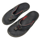 Men's Olukai Flip Flop Black Sandals Size 10 Slip On Casual Rubber