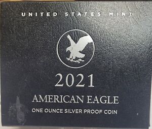 2021-W American Silver Eagle Proof 99.9% Silver Ounce Box/COA
