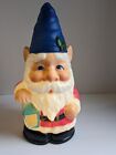 Christmas Holiday Time 11” Blow Mold Table Top Gnome/Elf/Santa~Lights Up NWOT