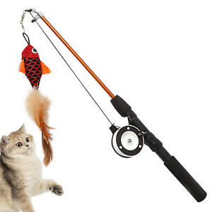 Cat Teaser Toy Funny Cat Stick Toy Fishing Pole Catnip Cat Interactive Toys