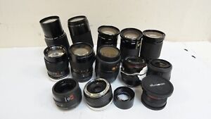 Lot Of 12 Vintage PARTS AS-IS Tokina, Pentax, Tamron Camera Lenses *PARTS AS-IS*