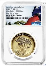 2023-W $100 Gold American Liberty High Relief First Day of Issue PF70 IN STOCK