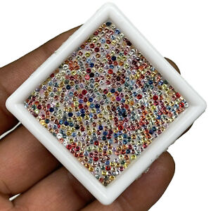 Natural Multi Sapphire Round Diamond Cut Loose Gemstones Wholesale 100 Pcs 1.5mm