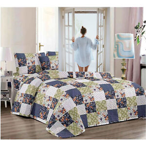 Floral Bedspread Set   Quilted Queen King Multicolor Bedspreads Patchwork Quilt