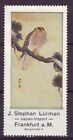 s8251/ Germany Lürman Poster Stamp Label # Japan Falcon Bird Art Painting